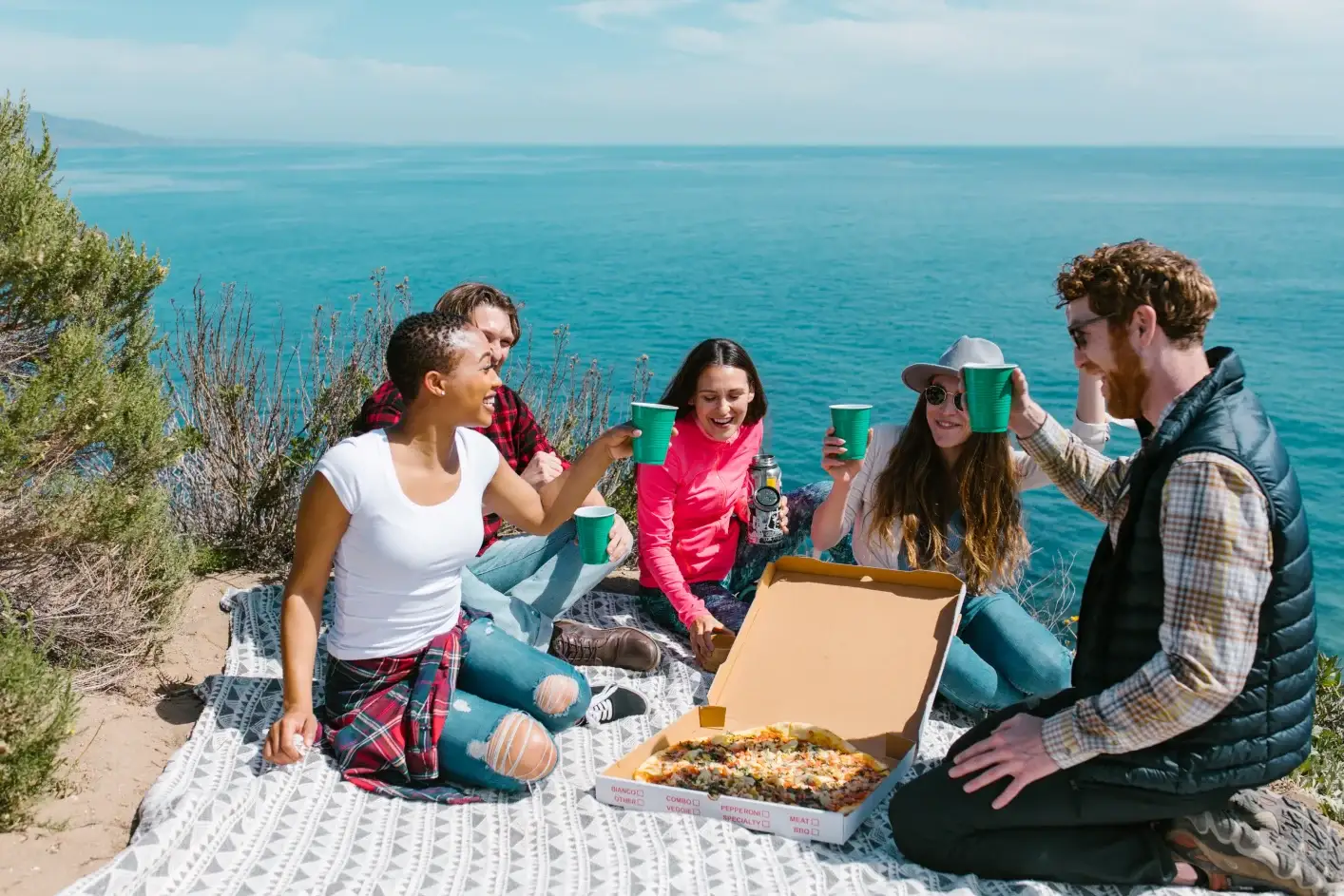 cream picnic blanket